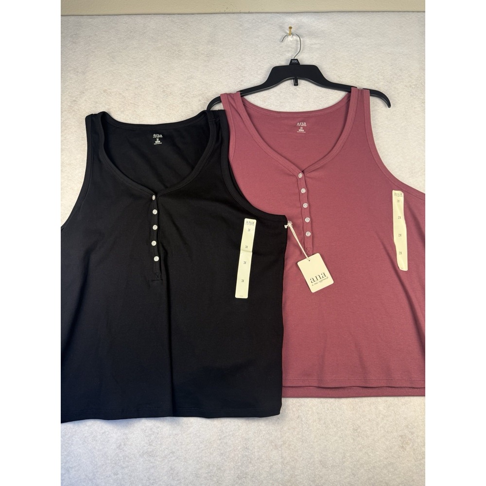 ANA A New Approach Ribbed Tank Top Bundle Womens Plus 2X‎ 3X NWT Sleeveless